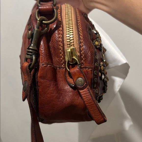 CAMPOMAGGI mini jewel stud circle leather bag - Picture 15 of 15